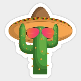 Saguaro Cactus Cartoon Character Sticker